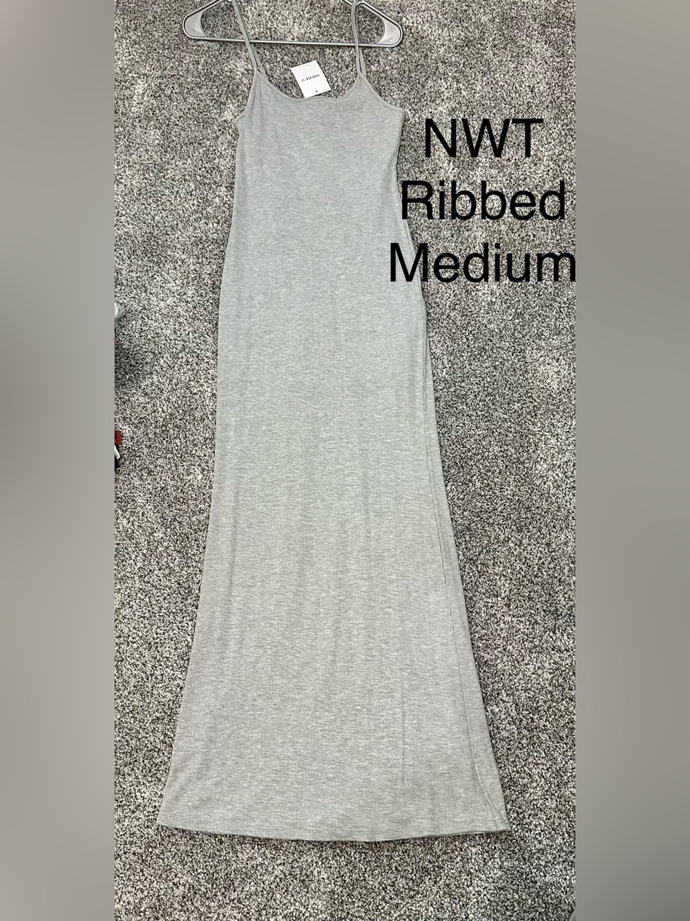 Light Gray Ribbed Maxi Skirt